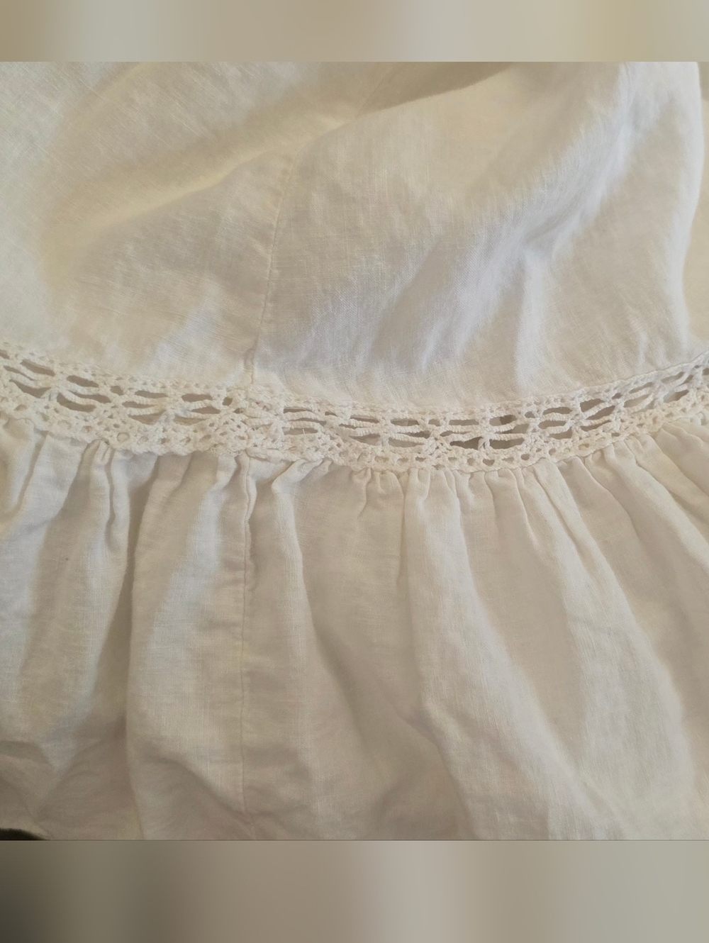 Urban Outfitters Antoinette Lace Trim Midi Dress Linen Blend Ivory M - Picture 9 of 9